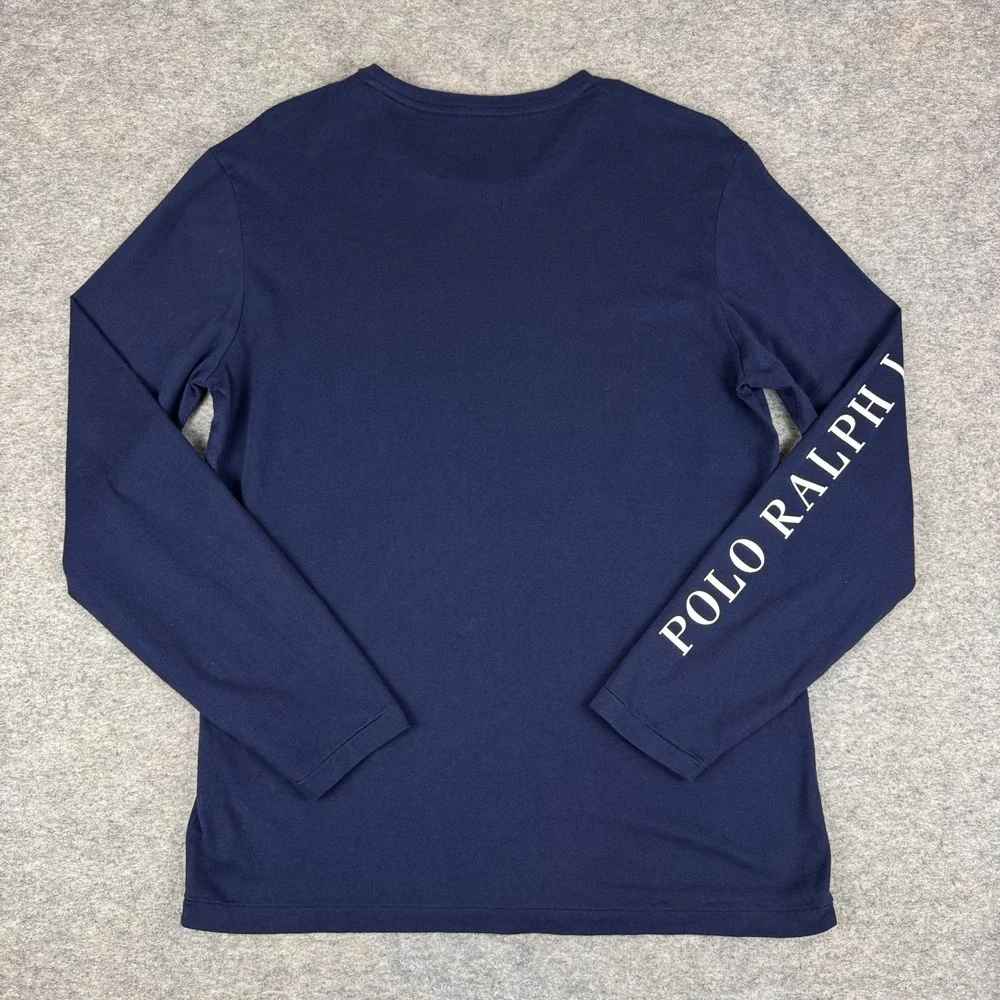 Polo Ralph Lauren Big Pony T-Shirt Long Sleeve Cotton Blue Mens Medium M